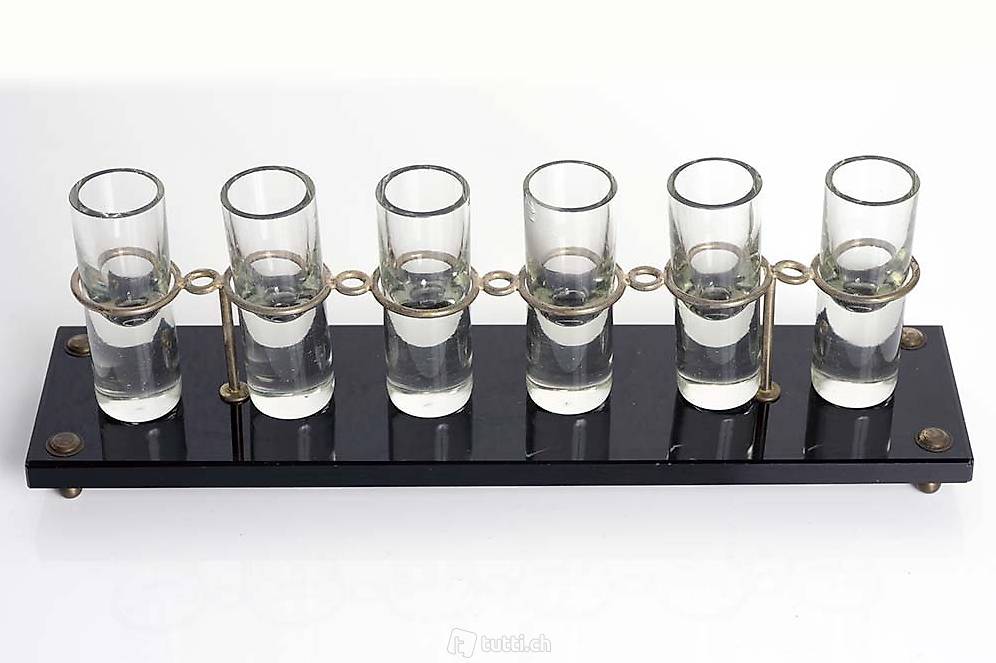Schönes antikes Art Deco Set mit Schnapsgläser Shotglas