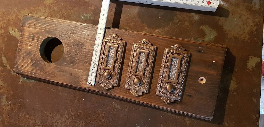 3 Klingeltaster Vintage - messing