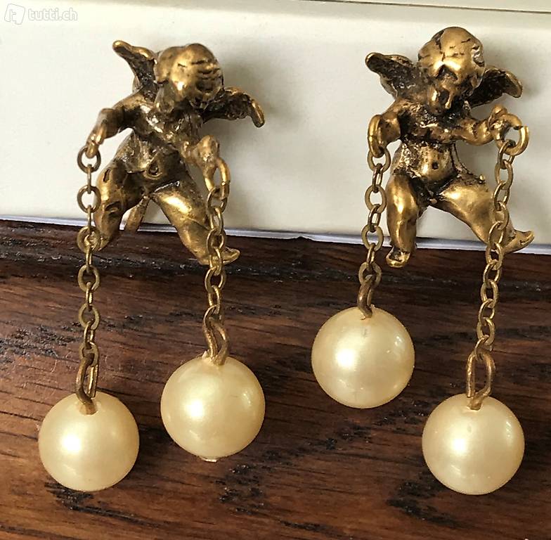 Vintage Ohrhänger mit Engel