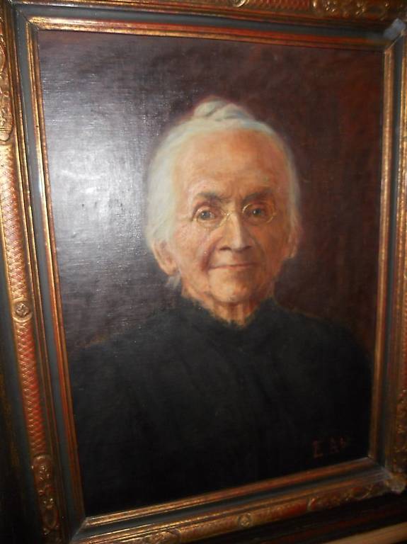 Antikes Ölbild Portrait auf Leinwand, sig. E. Abt, Gemälde