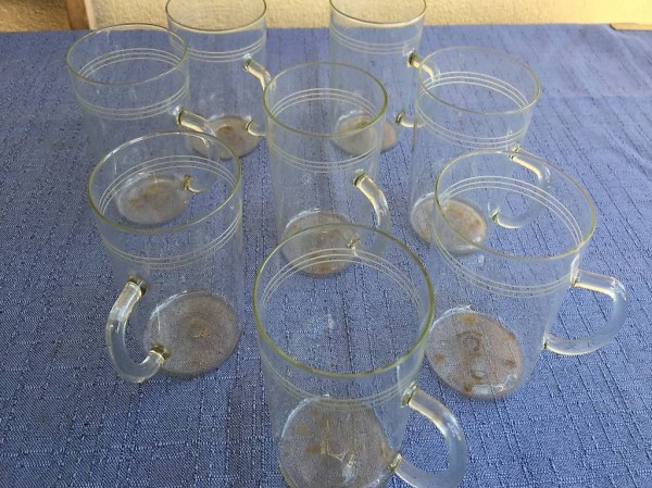 6 Tee Becher Gläser Alox Jenaer Glas, Vintage 40/50er Jahre