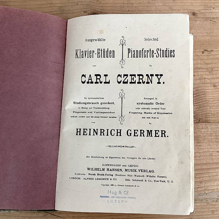 antikes Notenbuch 1888 Klavier-Etüden Carl Czerny