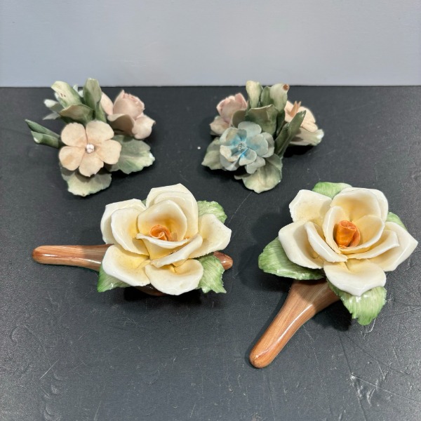 >top: antike keramik porzellan rose gedeck figuren italien