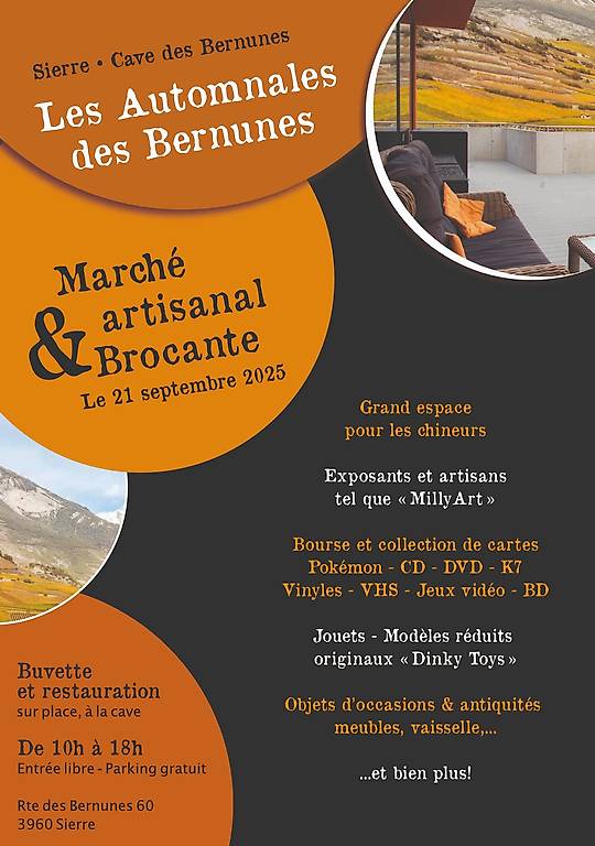Foire - Brocante - Marché à la Cave des Bernunes / Sierre