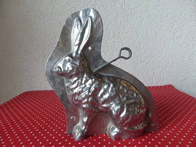 Antike Blech Schokolade Giessform Hase