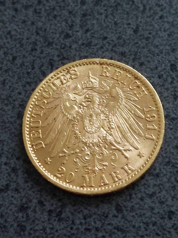 Gold Goldmünze Deutsches Reich 1911 Kaiser Wilhelm